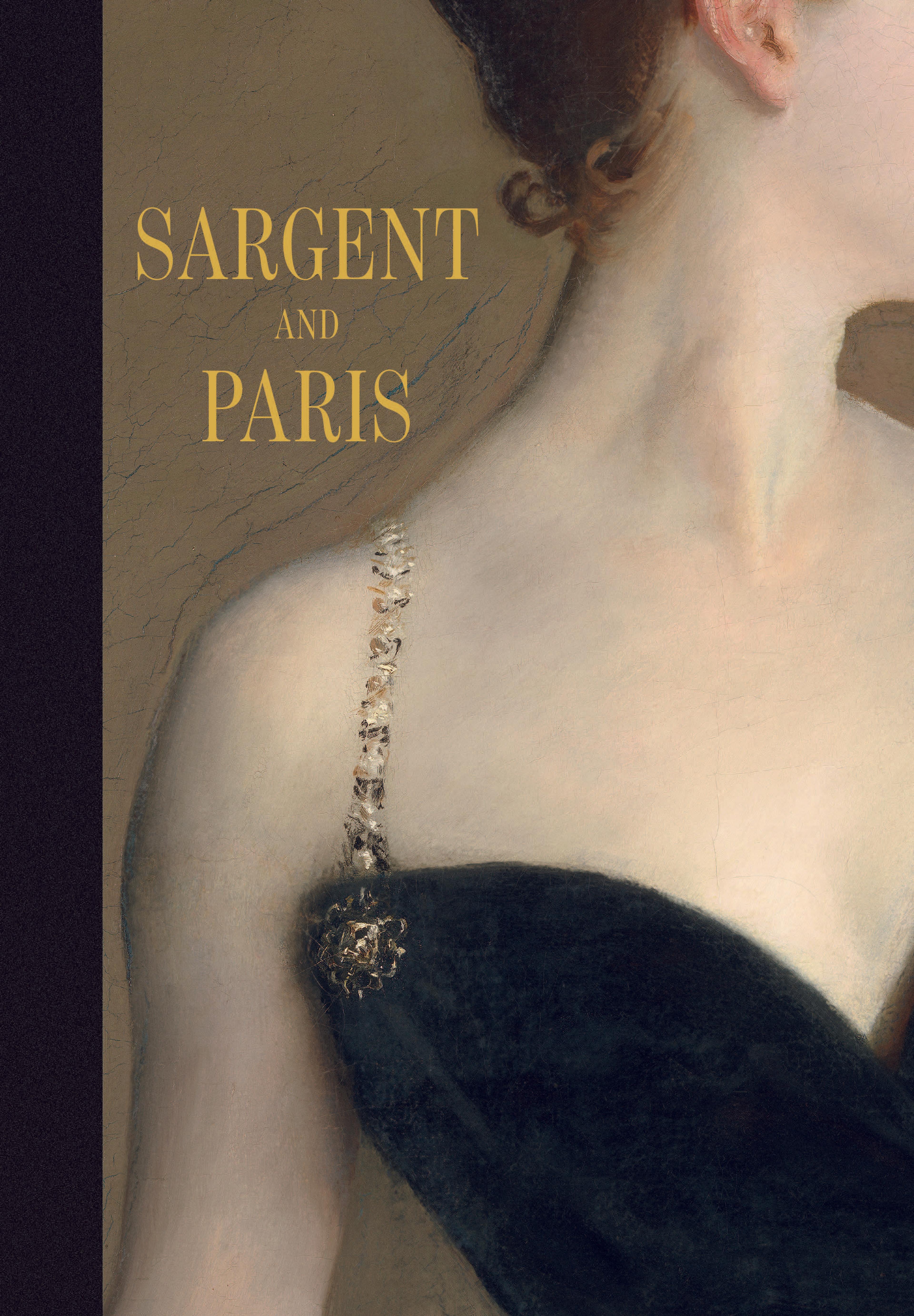 woman in a black evening dress with a close up of her décolletage