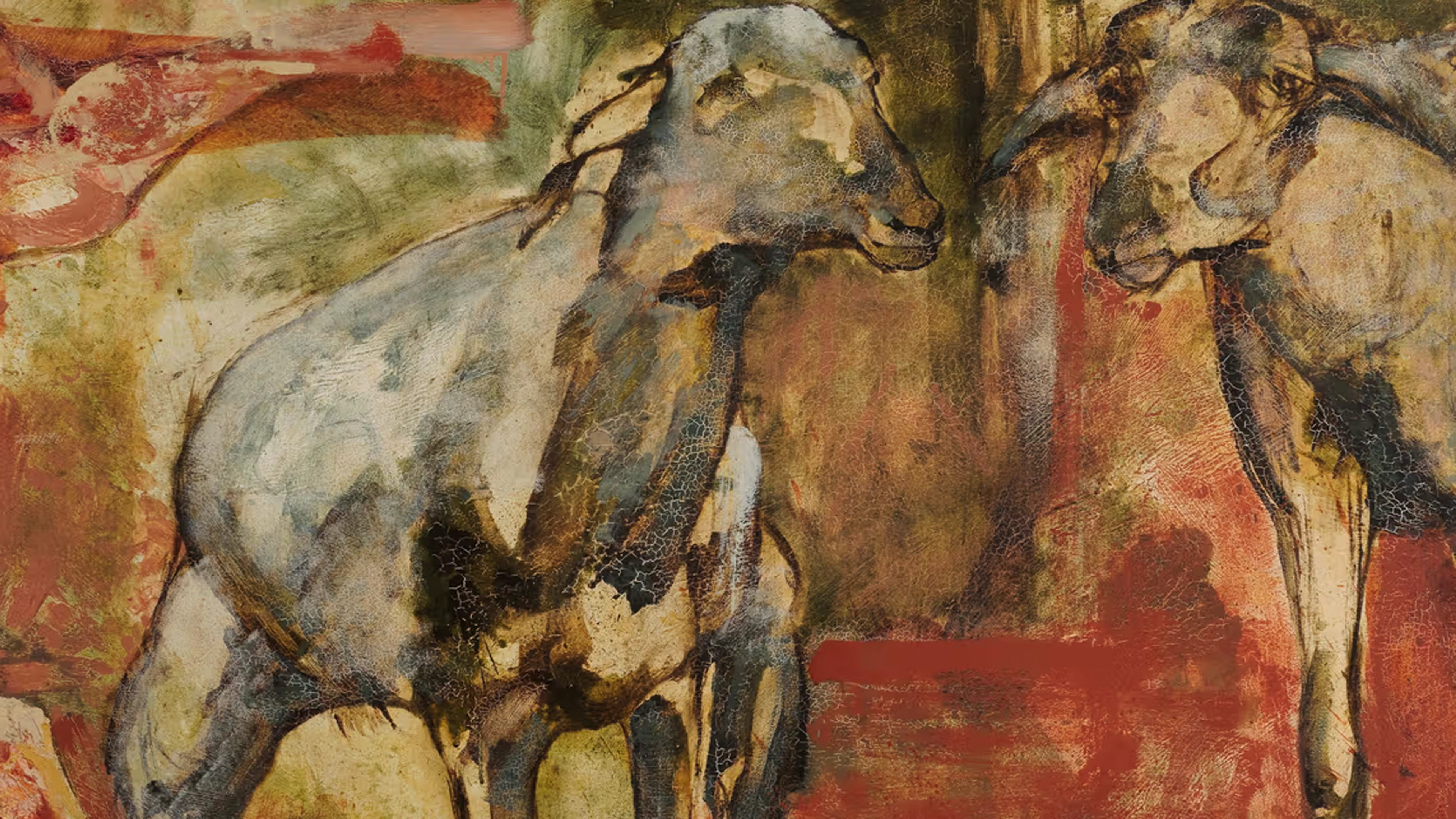 Marquee: Iba Ndiaye (Saint-Louis 1928–2008 Paris). Tabaski III (detail), 1970. Oil on plywood. H. 59 1/16 x W 98 7/16 in (H 150 x W 250 cm). The Metropolitan Museum of Art, New York, Promised Gift of Margo and Anthony Viscusi. © Estate of Iba Ndiaye